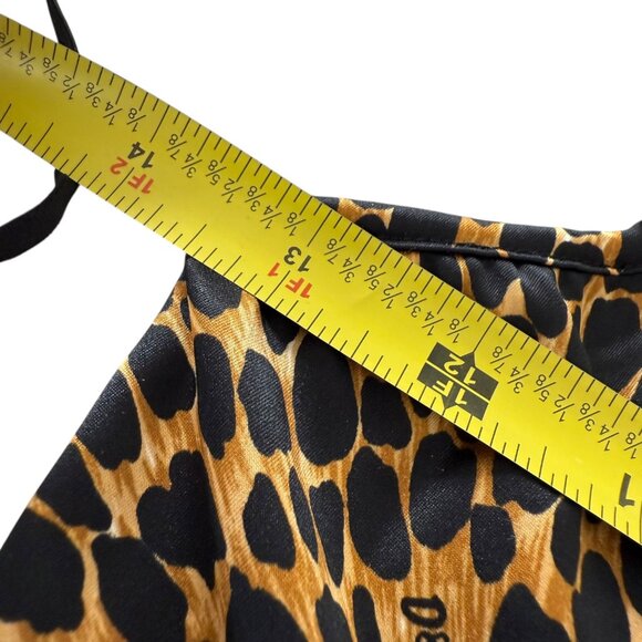 Dolce Gabbana Camisole Pyjama top leopard print VTG Lace detail Small slit - Picture 9 of 15